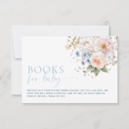 Hargrove Blue Floral Books für Baby Request Card Einladung