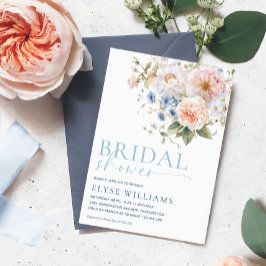 Hargrove Blue Floral Brautparty Einladung