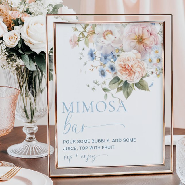 Hargrove Blue Floral Mimosa Bar Poster (Von Creator hochgeladen)