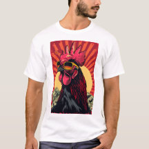 Harica Poor Rooster 2D Illustration T - Shirt