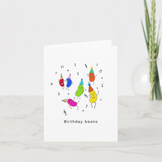 Haricots d'anniversaire. Carte d'anniversaire (Devant)