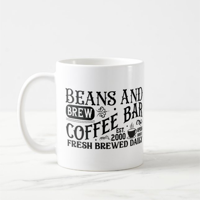 "Haricots et café brasser" Mug (Gauche)