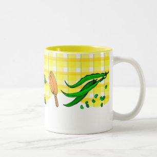 Haricots verts et poêles à frire Mug de café rétro