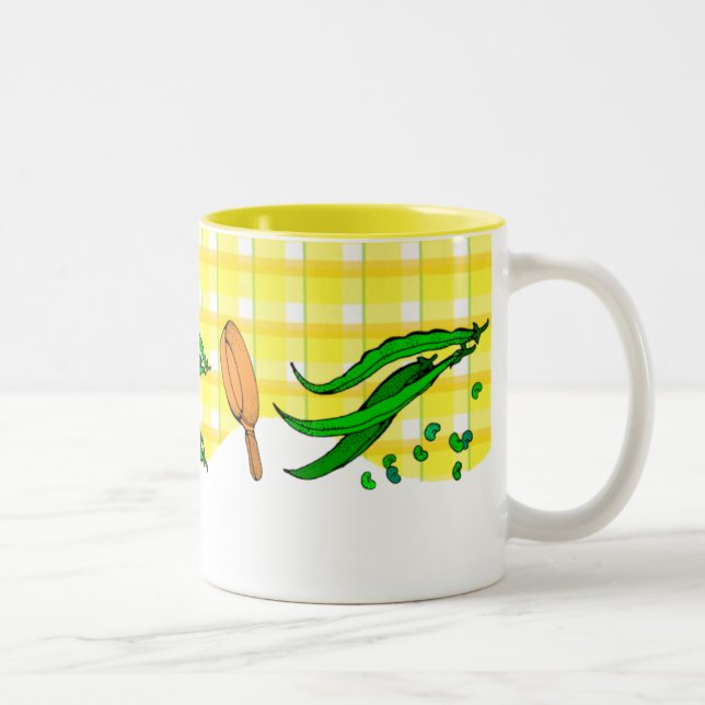 Haricots verts et poêles à frire Mug de café rétro (Droit)