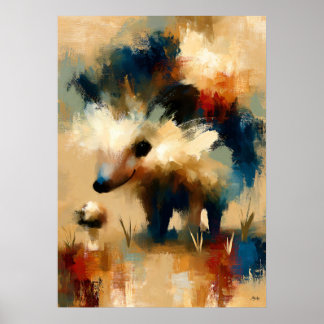 Harinezumi Pilz Süßes Baby Igel Kawaii Kunst Poster