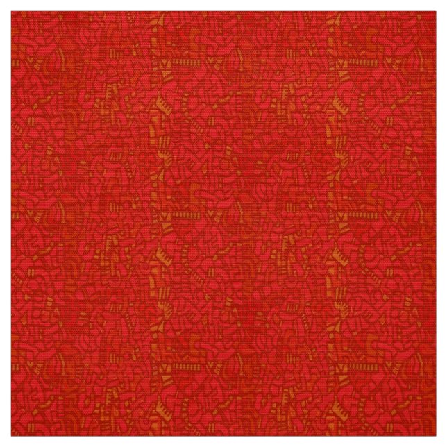 Haring Inspiriert Mosaik Red Stoff (Muster)