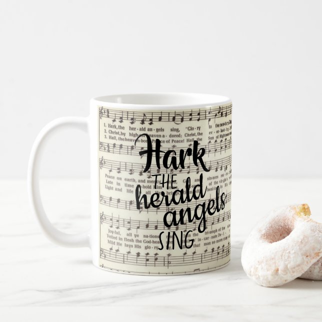 Hark, die Herald Angels Sing Kaffeetasse (Mit Donut)