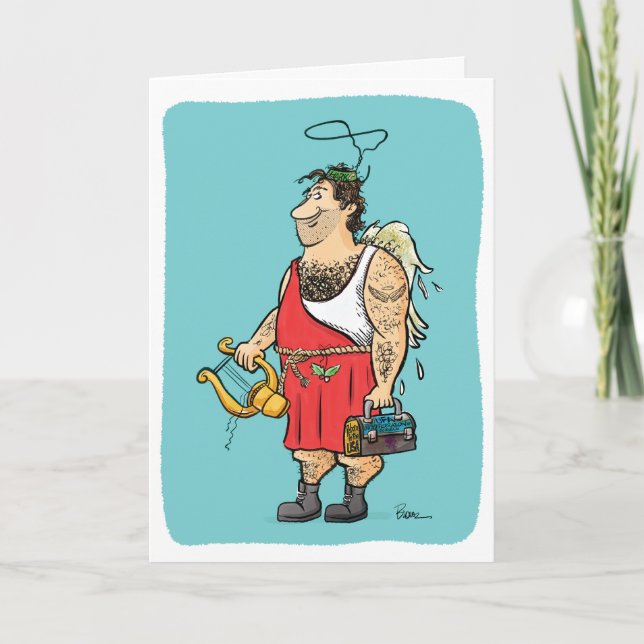 Hark the Hairy Angel Holiday Card Karte (Vorderseite)