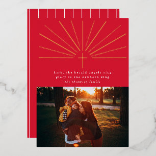 Hark The Herald Angels Red Foil Carte photo de vac