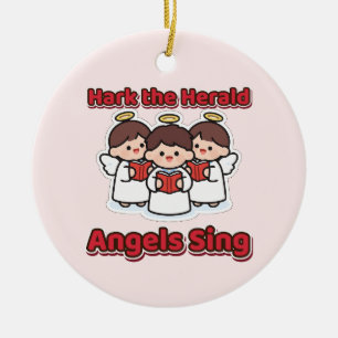 Hark the Herald Angels Sing Niedliche Weihnachtsen Keramik Ornament