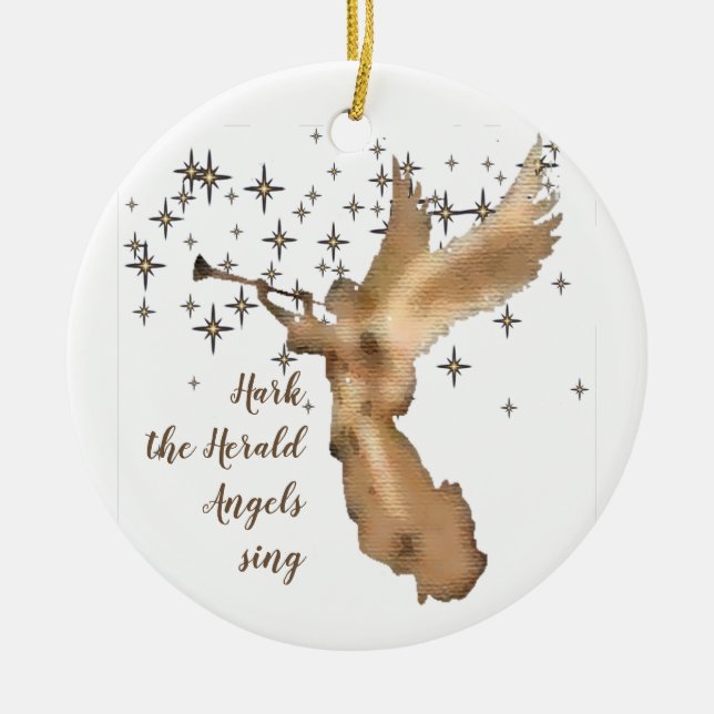 Hark the Herald Angels Sing Weihnachten Keramik Ornament (Vorne)