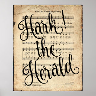 Hark the Herald Hymn Print Poster