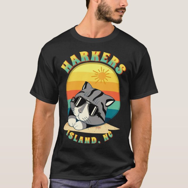 Harkers Island NC Summertime Vacationing Chillin F T-Shirt (Vorderseite)