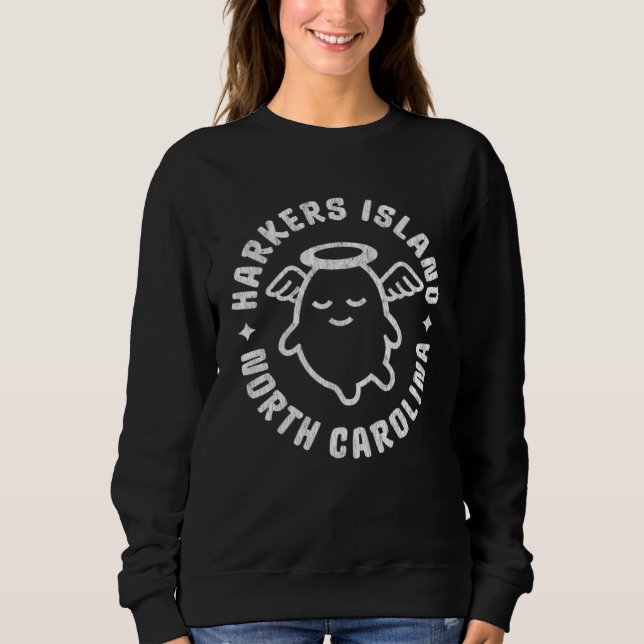 Harkers Island NC Summertime Vacationing Puffed An Sweatshirt (Vorderseite)