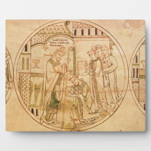 Harl. Roll Y.6 roundel 11 St. Guthlac ist Ordains Fotoplatte