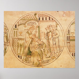 Harl. RollenY.6 roundel 11 St. Guthlac wird Poster