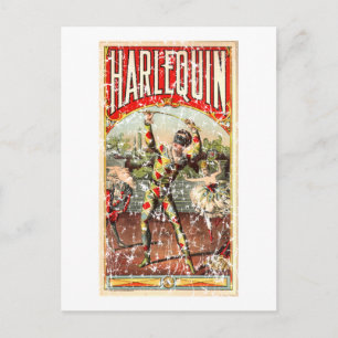 Harlekin - abgenutzt postkarte