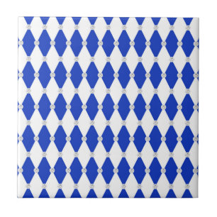 Harlekin Blaue Diamantform Geometrische Formen Fliese