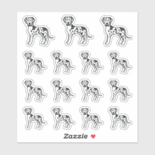 Harlekin Deutsche Dogge Süße Cartoon-Hunde Aufkleber