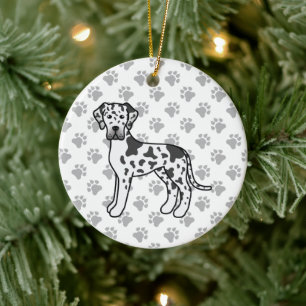 Harlekin Deutsche Dogge Süßer Cartoon-Hund Keramik Ornament