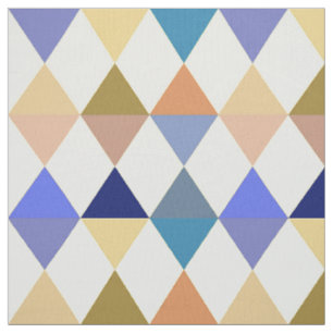 Harlekin-/Diamantmuster - Creme und Blau Stoff
