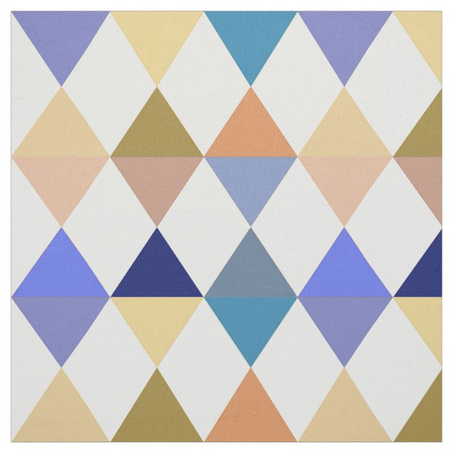 Harlekin-/Diamantmuster - Creme und Blau Stoff (Muster)