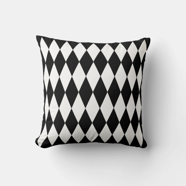Harlekin-Entwurfs-Schwarzweiss-Sammlung Kissen (Vorderseite)