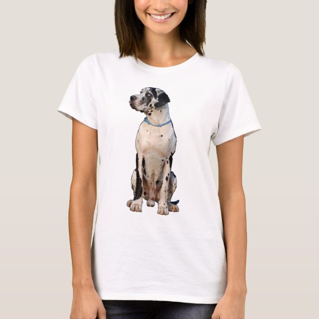 Harlekin Great Dane T-Shirt (Vorderseite)