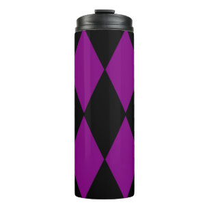Harlekin Schwarz Lila Thermosbecher