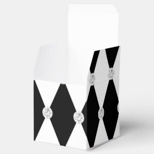 Harlekin Schwarz Weiß Raute Diamantform Geschenkschachtel