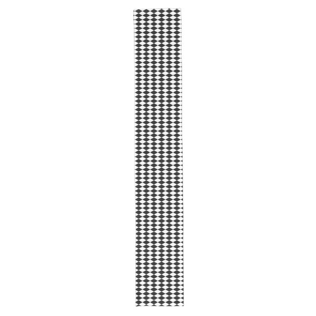 HARLEKIN SCHWARZWEISS-Tabellen-Läufer 16" X 108" Großer Tischläufer (Vorderseite)