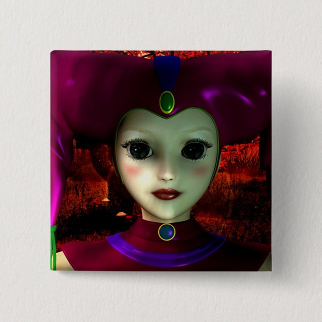 Harlekin-Spielzeug Button (Vorderseite)