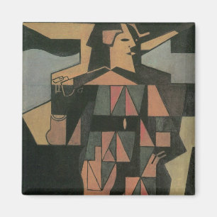 Harlekin von Juan Gris, Vintage Kubismus Kunst Magnet