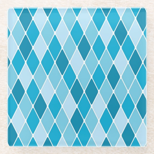 Harlekinwintermuster Glasuntersetzer (Vorderseite)