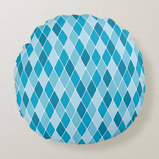 Harlekinwintermuster Rundes Kissen (Vorderseite)