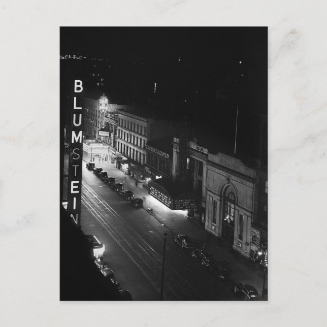 Harlem bei Nacht, 1941 Postkarte (Vorderseite)