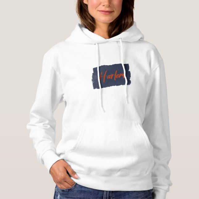 Harlem Handgeschriebene Red Typografie Hoodie (Vorderseite)