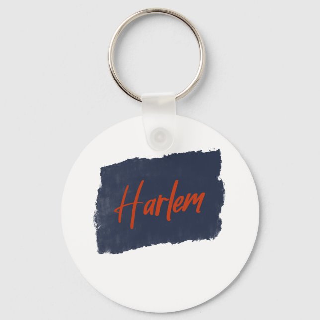 Harlem Handgeschriebene Red Typografie Schlüsselanhänger (Vorderseite)