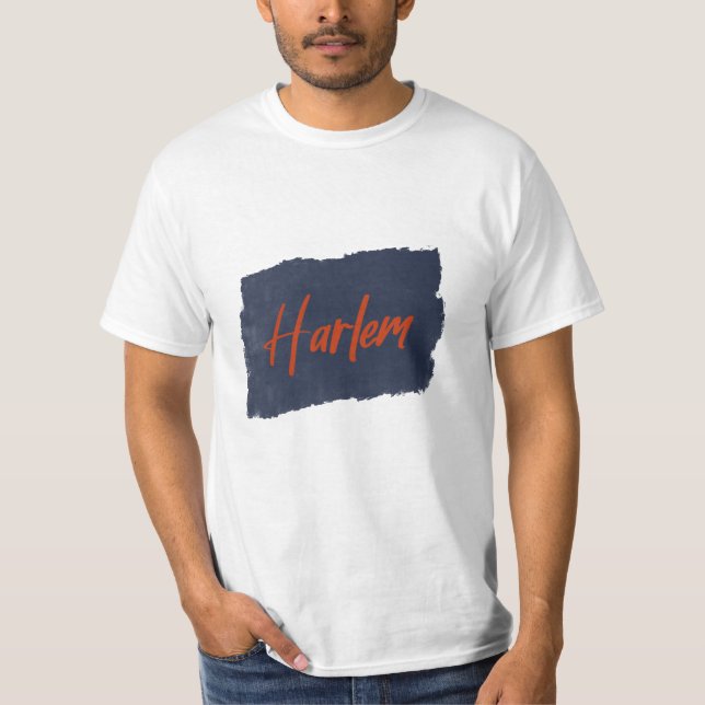 Harlem Handwriting Red Typografy T - Shirt (Vorderseite)