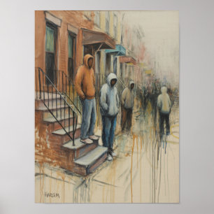 Harlem Hoodie-Figur-Malerei Poster
