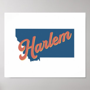 Harlem, Montana-Staat Poster