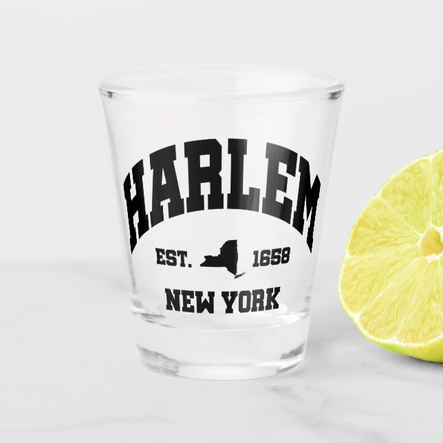 Harlem, New York Schnapsglas (Vorderseite)