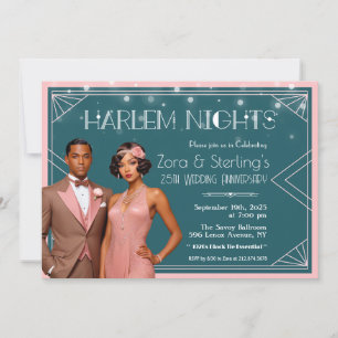 Harlem Nights Afroamerikanischer Hochzeitstag Jubi Einladung