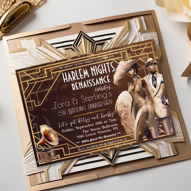 Harlem Nights Gatsby-Amerikaner der 1920er Jahre Einladung (Von Creator hochgeladen)