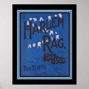 "Harlem Rag"  Vintage Two Step Sheet Music Poster