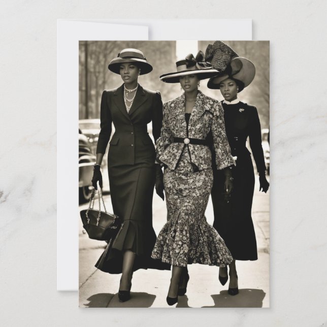Harlem Renaissance Ausgehobene Damen Einladung (Vorderseite)