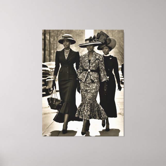 Harlem Renaissance Ausgehobene Damen Leinwanddruck (Vorderseite)