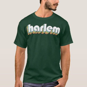 Harlem Retro Rainbow Typografie Faded Style T-Shirt