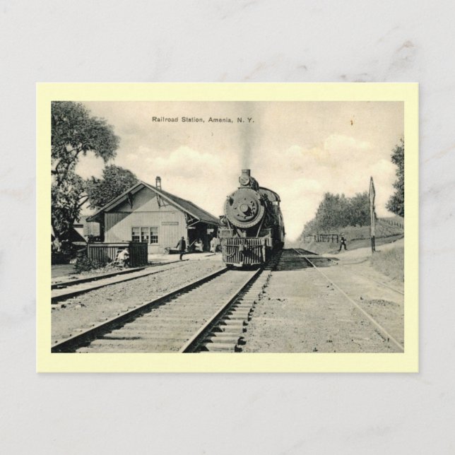 Harlem Valley Train, Amenia, NY Vintag Postkarte (Vorderseite)