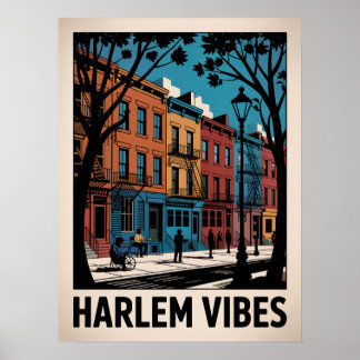 Harlem Vibes Farbige Brownstone-Kunst Poster